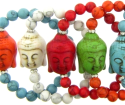 STRETCH BRACELET - RAINBOW MAGNESITE SKULL BEAD