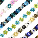 CZECH-JAPANESE GLASS SEED BEAD 32 ROW RASTA COLOR BRACELET