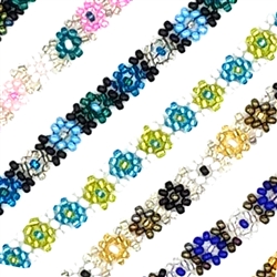 CZECH-JAPANESE GLASS SEED BEAD 32 ROW RASTA COLOR BRACELET