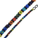 CZECH-JAPANESE GLASS SEED BEAD 32 ROW RASTA COLOR BRACELET