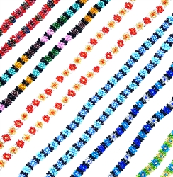 CZECH-JAPANESE GLASS SEED BEAD 32 ROW RASTA COLOR BRACELET