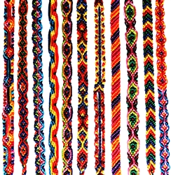 FINE WEAVE EMBROIDERY FLOSS CHEVRON BRACELET MULTICOLORED