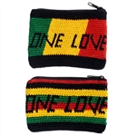 ONE LOVE, RASTA COLOR, CROCHETED CHANGE PURSE